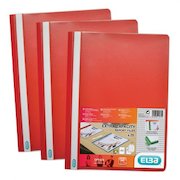 Elba Report File Clear Front Plastic Red