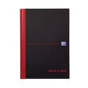 Black n Red Casebound Hardback A5 Notebook Single Cash 192 Pages 100080414