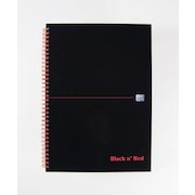 Black n Red Notebook Wirebound A4 Hardback A-Z Ruled 140 Pages 100080232