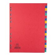 Elba Coloured Pressboard Indices A4 Euro Punched A-Z 400007514