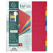 Exacompta Divider 10 Part A4 Extra Wide 225gsm Pressboard Assorted Colours