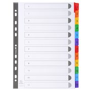 Exacompta Index 1-12 A4 160gsm Card White with Coloured Mylar Tabs