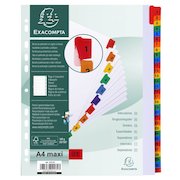 Exacompta Index 1-31 A4 Extra Wide 160gsm Card White with Coloured Mylar Tabs