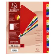 Exacompta Index A-Z A4 Extra Wide 120 Micron Polypropylene Bright Assorted Colours