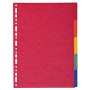 Exacompta Forever Recycled Divider 5 Part A4 Extra Wide 220gsm Card Vivid Assorted Colours