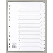 Exacompta Index 1-12 A4 160gsm Card White with White Mylar Tabs