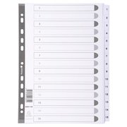 Exacompta Index 1-15 A4 160gsm Card White with White Mylar Tabs