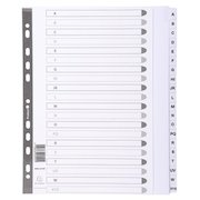 Exacompta Index A-Z A4 Extra Wide 160gsm Card White with White Mylar Tabs
