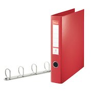 Esselte Standard Ring Binder Polypropylene 4 D-Ring A4 40mm Rings Red 82403