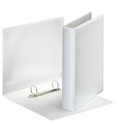 Esselte Essentials Presentation Ring Binder Polypropylene 2 D-Ring A5 25mm Rings White (Pack 12) 46571