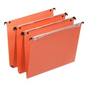 Orgarex Dual Vertical A4 Suspension File Card 15mm V Base Orange (Pack 25) 21631