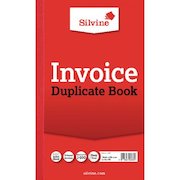 Silvine 210x127mm Duplicate Invoice Book Carbon Ruled 1-100 Taped Cloth Binding 100 Sets (Pack 6)
