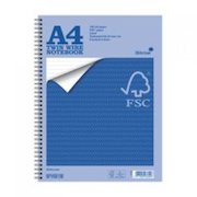 Silvine A4 Plus Wirebound Card Cover Notebook FSC Ruled 160 Pages Blue (Pack 5)