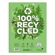 Silvine Premium Recycled A4 Plus Wirebound Card Cover Notebook Ruled 120 Pages Green (Pack 5)