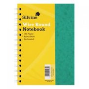 Silvine Luxpad A5 Wirebound Pressboard Cover Notebook Ruled 200 Pages Green (Pack 6)