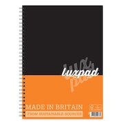 Silvine Luxpad FSC A4 Wirebound Hard Cover Notebook Ruled 160 Pages Black/Orange (Pack 6)