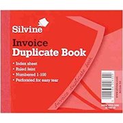 Silvine 102x127mm Duplicate Invoice Book Carbon Ruled 1-100 Taped Cloth Binding 100 Sets (Pack 12)