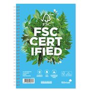 Silvine Premium FSC A5 Wirebound Card Cover Notebook Ruled 160 Pages Blue/Green (Pack 5)