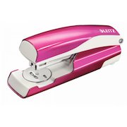 Leitz WOW Half Strip Stapler Metal 30 Sheet Pink 55021023