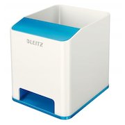 Leitz WOW Dual Colour Sound Pen Holder White/Blue 53631036