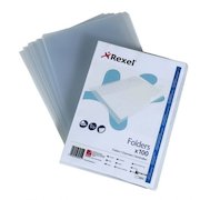 Rexel SuperFine Folders Polypropylene A4 110 Micron Clear (Pack 100) 12175