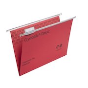 Rexel Crystalfile Classic Foolscap Suspension File Manilla 15mm Red (Pack 50) 78141
