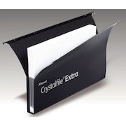 Rexel Crystalfile Extra Secura Foolscap Lateral Suspension File Polypropylene 30mm Black (Pack 20) 3000087