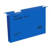 Rexel Crystalfile Extra Foolscap Suspension File Polypropylene 30mm Blue (Pack 25) 70633