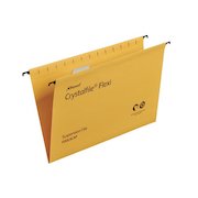 Rexel Crystalfile Flexi Foolscap Suspension File Manilla 15mm V Base Yellow (Pack 50) 3000043