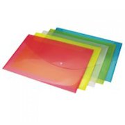 Rapesco Popper Wallet Polypropylene Foolscap Assorted Pastel Colours (Pack 5)