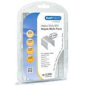 Rapesco 923 Galvanised Staples Multi-Pack of 8mm 10mm 12mm and 13mm (Pack 3200)