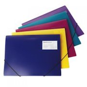 Rapesco Folio Wallet Polypropylene A4 Plus 3 Flap Elasticated Assorted Colours (Pack 5)