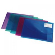 Rapesco ID Popper Wallet A4 Bright Transparent Colours