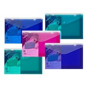 Snopake Polyfile Trio Wallet File Polypropylene Foolscap Electra Assorted Colours (Pack 5)
