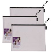 Snopake Mesh Zippa Bag EVA Foolscap 300 Micron Black (Pack 3)