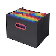 Snopake Rainbow and Black Desk Expander Polypropylene A4 13 Part Black