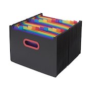 Snopake Rainbow and Black Desk Expander Polypropylene A4 24 Part Black