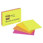 Post-it Super Sticky Meeting Notes Pads of 45 Sheets 152x101mm Bright Colours