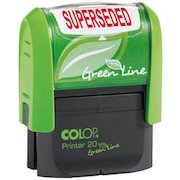 Colop Green Line P20 Self Inking Word Stamp SUPERSEDED 37x13mm Red Ink