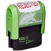 Colop Green Line P20 Self Inking Word Stamp REJECTED 35x12mm Red Ink