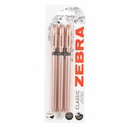 Zebra Z Grip Smooth Rose Gold Ballpen Black PK3