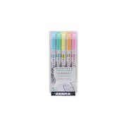 Zebra Mildliner Twin Tip Highlighter Marker Assorted Pastel (Pack 5) 2597