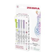 Zebra Mildliner Twin Tip Highlighter Marker Assorted Cool and Refined (Pack 5) 2690