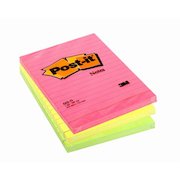 Post-it Notes Large Format Notes Feint Ruled Pad of 100 Sheets 101x152mm Rainbow Colour