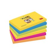 Post-it Super Sticky Notes 76x127mm 90 Sheets Carnival Colours (Pack 6) 7100034578