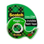 Scotch Magic Invisible Tape 19mm x 7.5m + Handheld Dispenser 7100086322