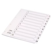 Concord Classic Index 1-10 Mylar-reinforced Punched 4 Holes 150gsm A4 White