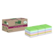 Post-it Super Sticky 100% Recycled Notes Assorted Colours 76 x 76 mm 70 Sheets Per Pad (Pack 18 ) 7100284782