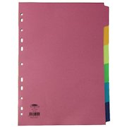 Concord Divider 6 Part A4 160gsm Board Bright Assorted Colours