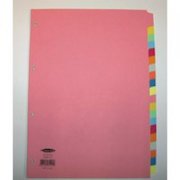 Concord Subject Dividers 20-Part Multipunched 160gsm A4 Assorted